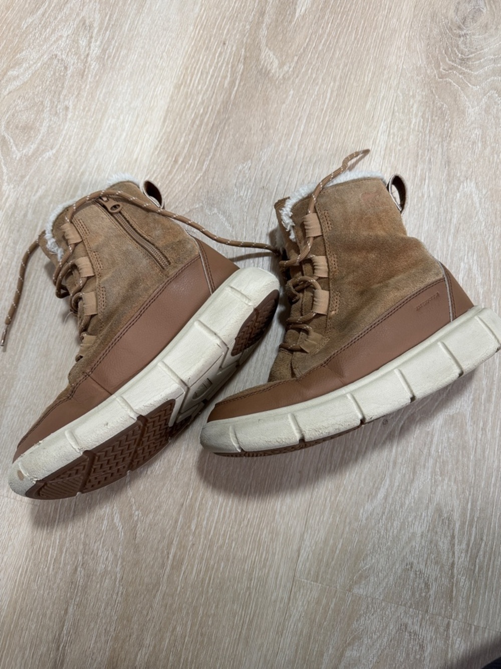 Sorel Tan and Cream Suede Lace-Up Cozy Boots - Picture 2 of 7